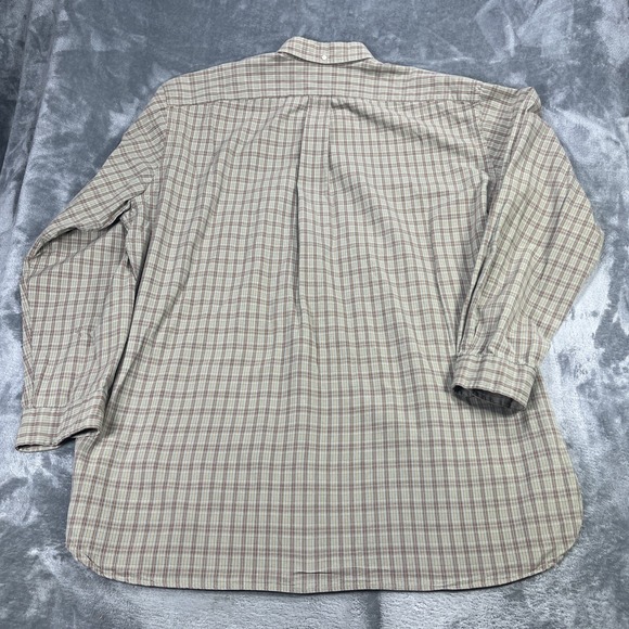 Ralph Lauren Shirt Mens XLT Brown Gingham Cotton Button Down Long Sleeve Plaid - Picture 5 of 8
